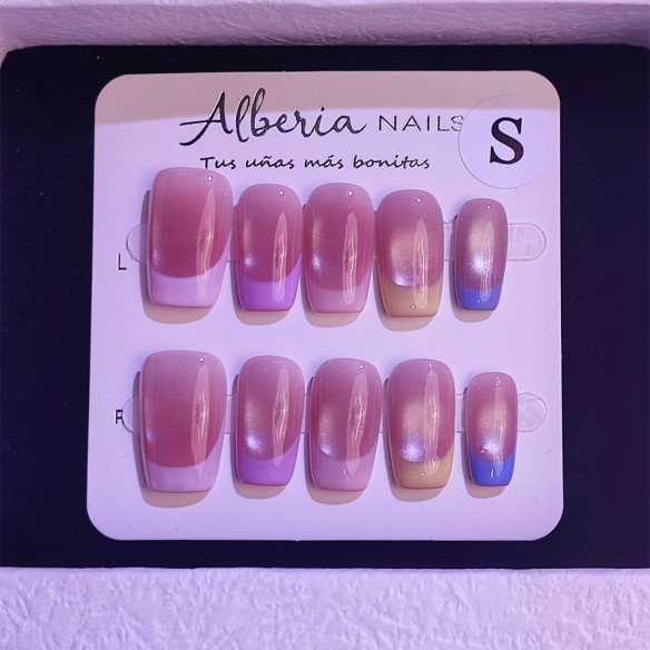 Frenchie multicolor- Uñas Press On