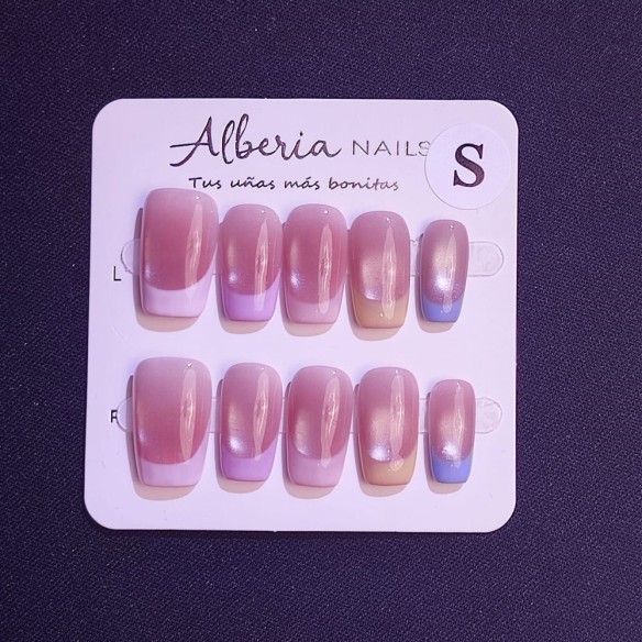 Frenchie multicolor- Uñas Press On