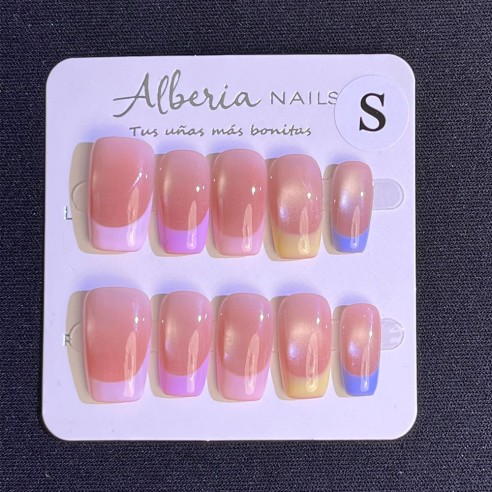 Frenchie multicolor- Uñas Press On