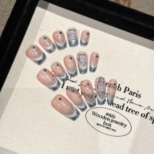 Menta con sal marina-uñas postizas press on