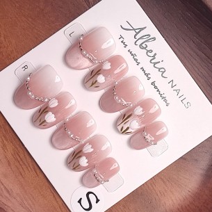 Tulipes roses-Ongles Press On 2