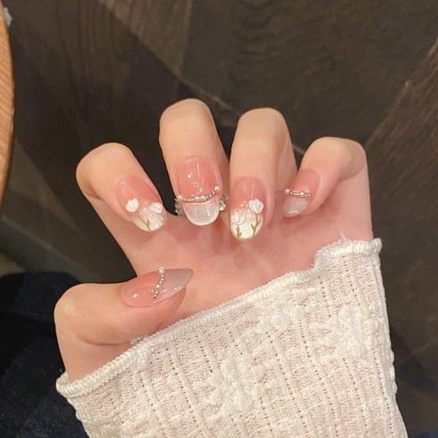 Tulipes roses-Ongles Press On