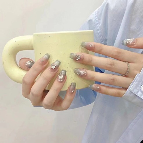 Mariposa azul- uñas postizas press on