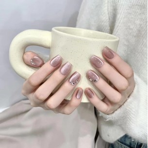 Cuarzo Rosa- Uñas postizas...