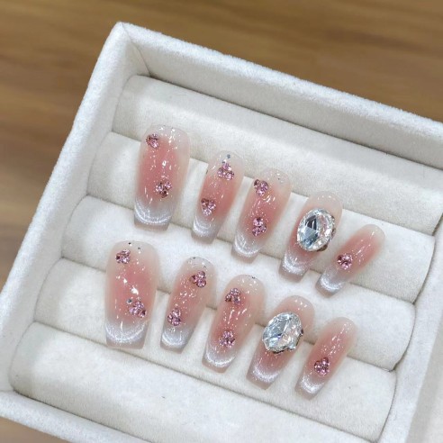 Rose étendue- Ongles Press On
