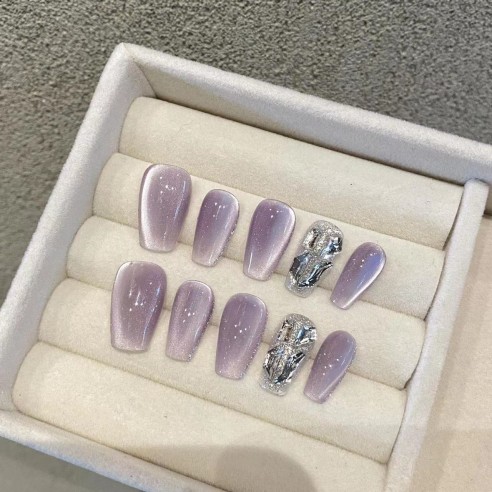 Corona Lavanda- Uñas postizas press on