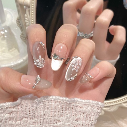 Flores de primavera-uñas postizas...