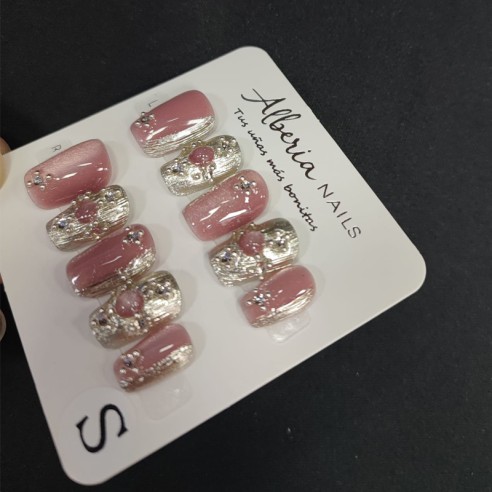 Mota Plateada- Uñas postizas press on