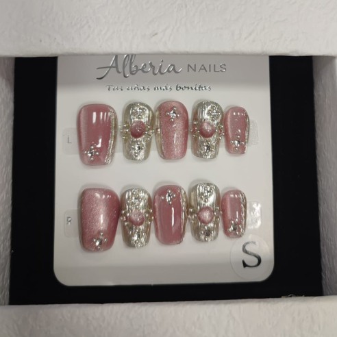 Mota Plateada- Uñas postizas press on