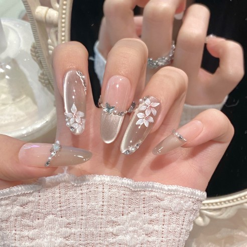 Flores de primavera-uñas postizas...