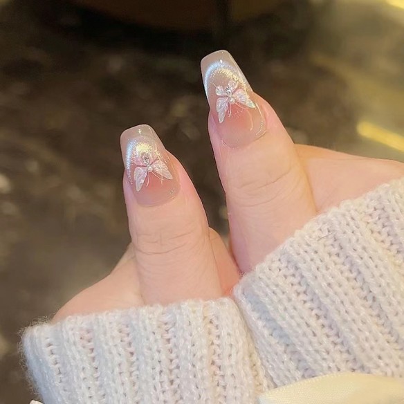 Corazón de Cristal- Uñas postizas Press on