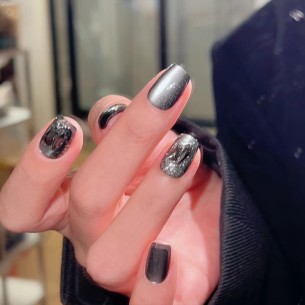 Obsidienne-Ongles press on 2