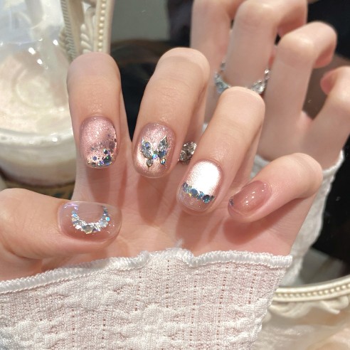 Papillon de verre- Ongles Press On