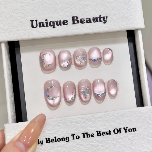 Mariposa de cristal- uñas postizas...