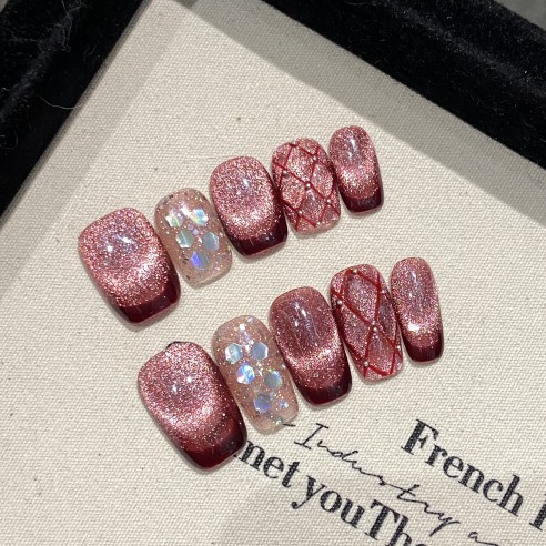 Souhait de framboise- Ongles Press On