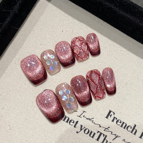 Deseo Frambuesa-uñas postizas press on