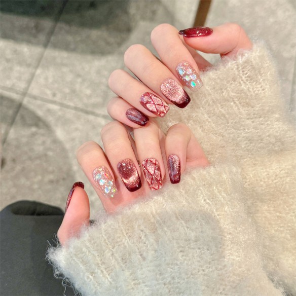 Souhait de framboise- Ongles Press On