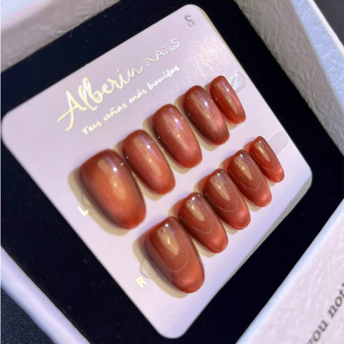 Caramelo Tostado-Uñas postizas Press On