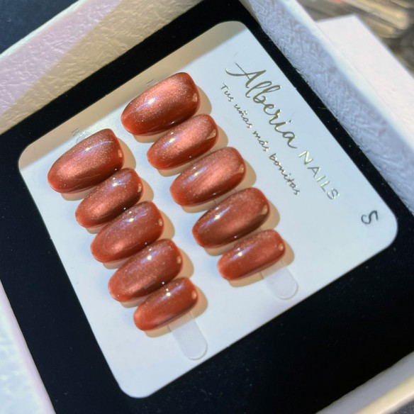 Caramelo Tostado-Uñas postizas Press On