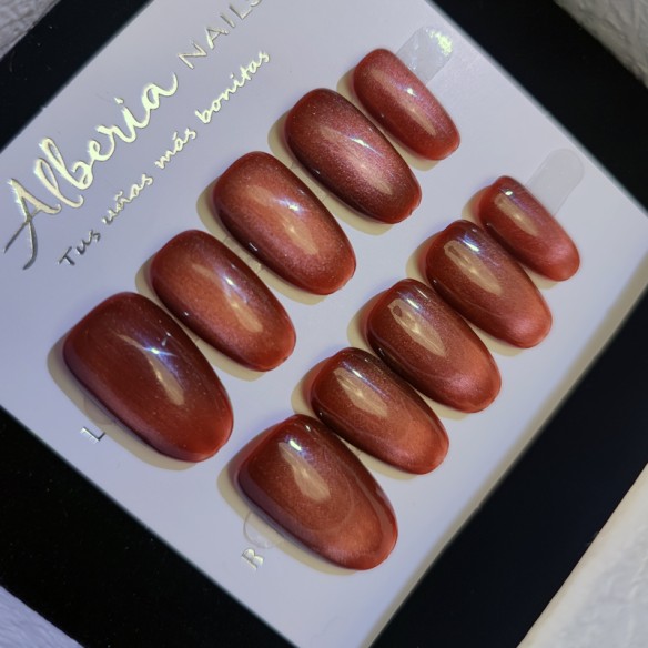 Caramelo Tostado-Uñas postizas Press On