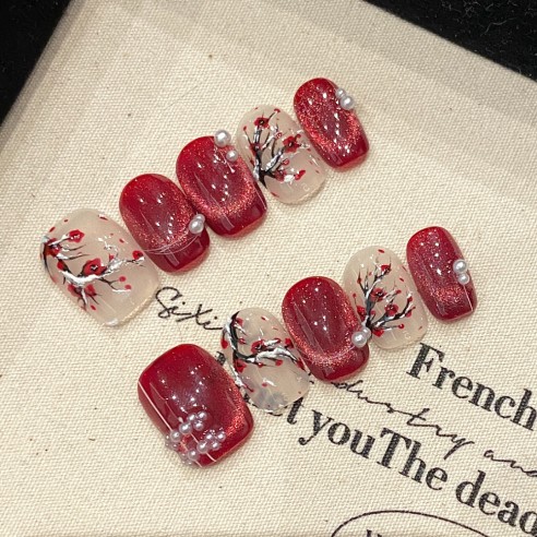 Fleurs de cerisier- Ongles press on