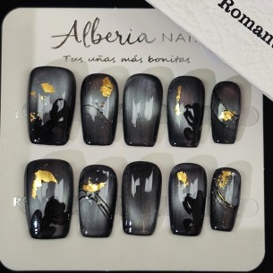 Onix Floral- Uñas Postizas...