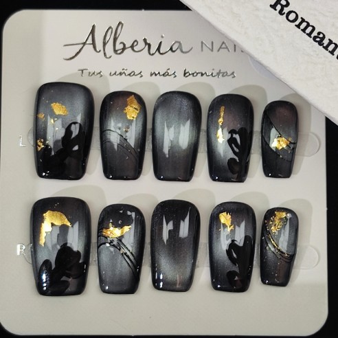 Onix Floral- Uñas Postizas Press On