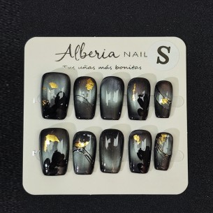Onyx floral- Ongles Press On 2