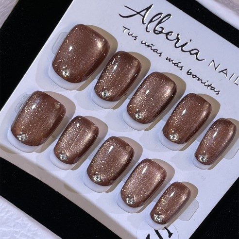 Café avec des diamants- Ongles Press On