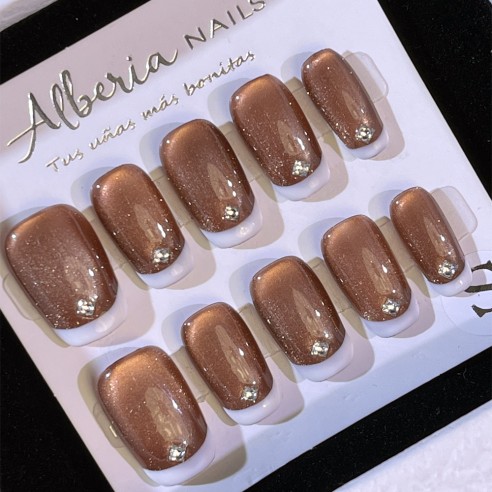 Café avec des diamants- Ongles Press On