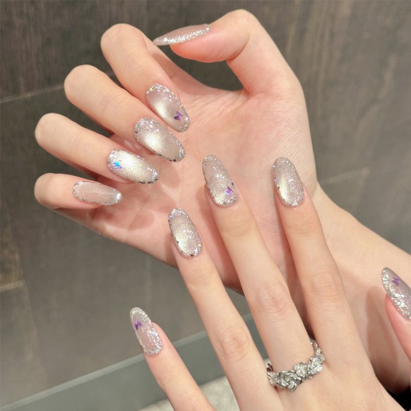 Mariposa Rosa- Uñas Press on