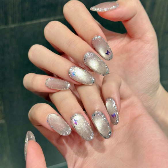 Mariposa Rosa- Uñas Press on