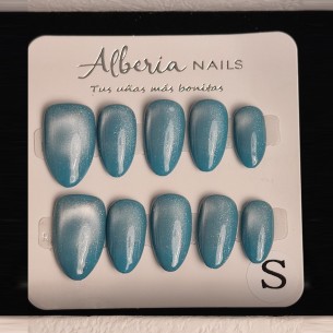 Été bleu-Ongles Press On