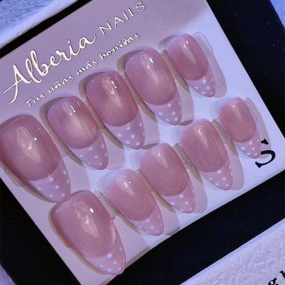 Frenchie Lunares- Uñas Press On
