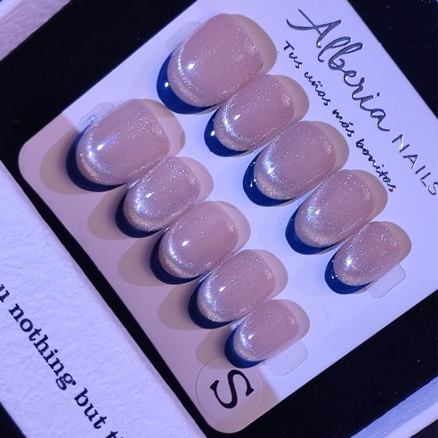 Frenchie Aurora Azul- Uñas Press On