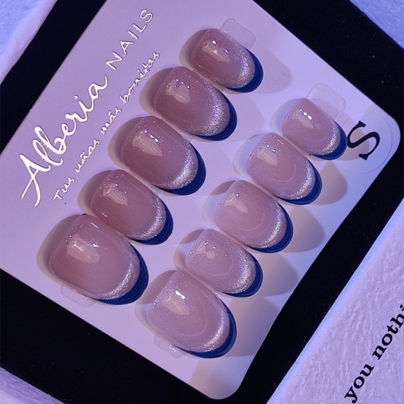 Frenchie Aurora Azul- Uñas Press On