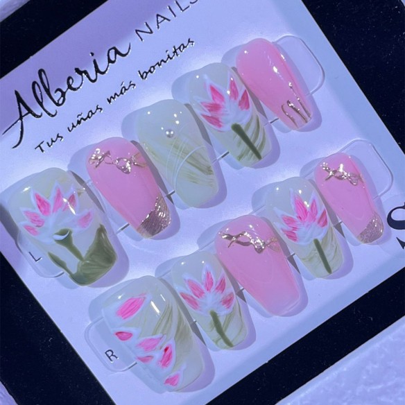Flor de Loto- Uñas Press On