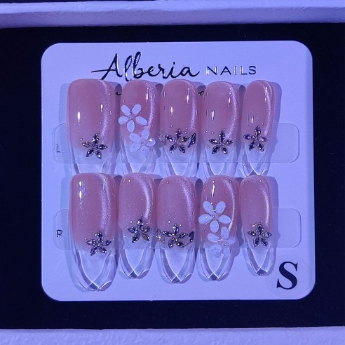 Flor de cristal- Uñas Press On