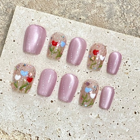 Tulipán-Uñas Press On