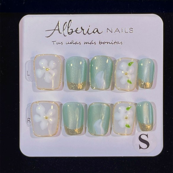 Flor de Nieve- Uñas Press On