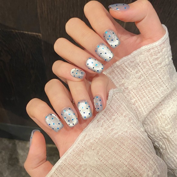 Cielo estrellado-Uñas postizas Hechas a mano