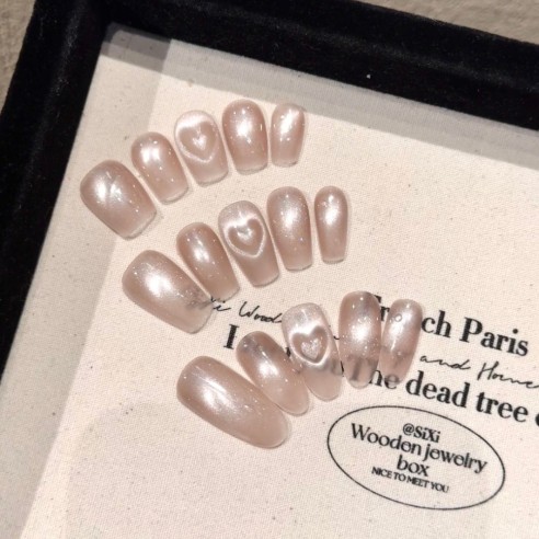 Corazón dulce- uñas postizas press on