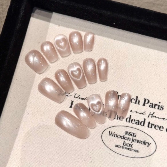 Corazón dulce- uñas postizas press on