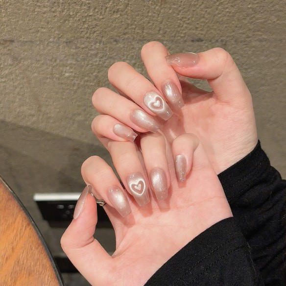 Corazón dulce- uñas postizas press on