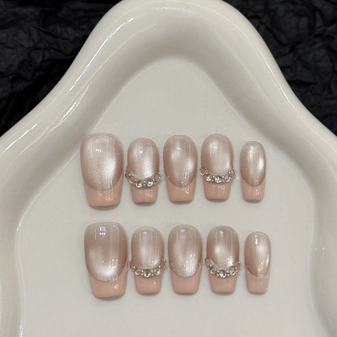 Frenchie Rosa Lux- Uñas Press On