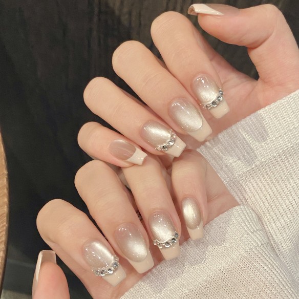 Frenchie Rosa Lux- Uñas Press On
