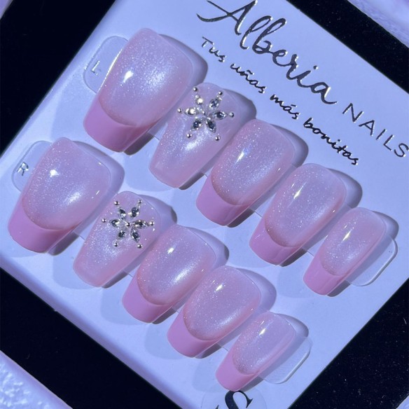 Frenchie Escarcha- Uñas Press On
