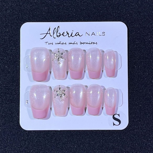 Frenchie Escarcha- Uñas Press On